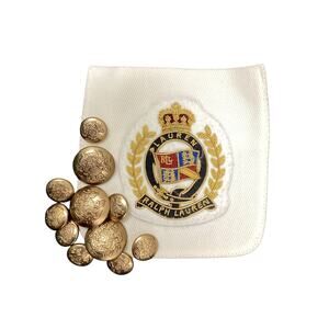 Vintage Ralph Lauren Emblem And Buttons Unisex One Size Gold Tone